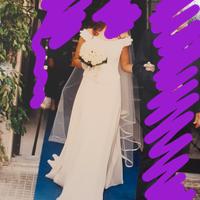 abito da sposa color avorio composto da corpetto e