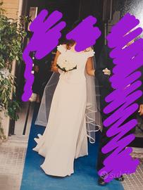 abito da sposa color avorio composto da corpetto e