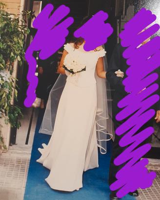 abito da sposa color avorio composto da corpetto e