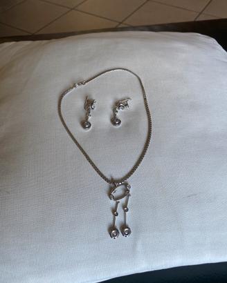 Parure oro bianco e diamanti