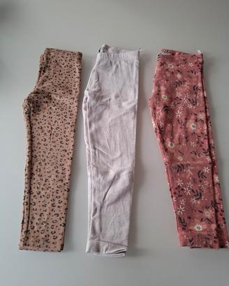 Set 3 pezzi leggings H&M e C&A elasticizzati bimba