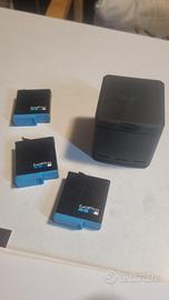 gopro hero 5 6 7 8 - 3 batterie e caricabatterie 