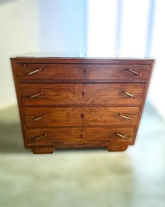 Cassettone vintage in legno con marmo