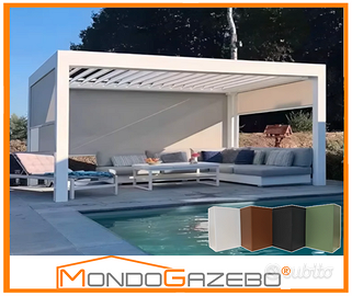 Pergola bioclimatica LED RGB motorizzata alluminio