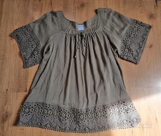 Camicia svasata blusa Red Valentino tg 46 XL seta