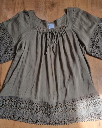Camicia svasata blusa Red Valentino tg 46 XL seta