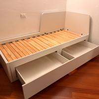 Struttura letto divano IKEA FLEKKE + 2 materassi