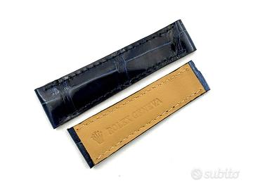 Cinturino Rolex Pelle Coccodrillo Blu Scuro 20/16m