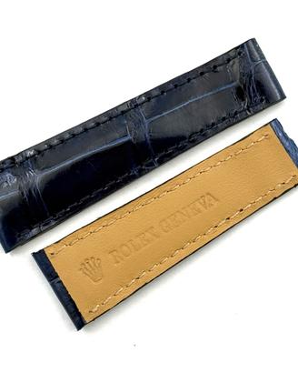 Cinturino Rolex Pelle Coccodrillo Blu Scuro 20/16m