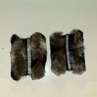 Polsini in vera pelle e pelliccia di volpe