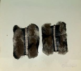 Polsini in vera pelle e pelliccia di volpe