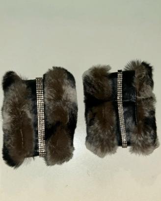 Polsini in vera pelle e pelliccia di volpe