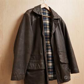 Giacca pelle marrone vintage tg. 50 Made in Italy