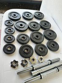 Set manubri e bilanciere 30 kg nuovi