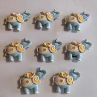 🐘 8 Elefantini Portafortuna in Resina Ceramica –