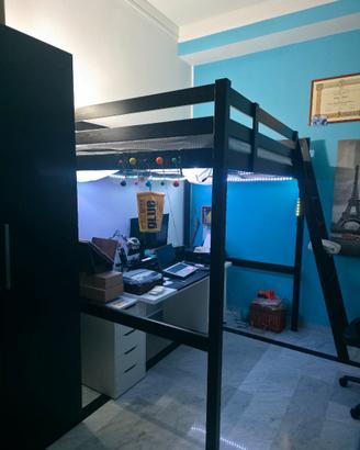 Letto a soppalco IKEA STORÅ Nero