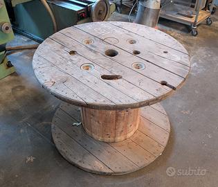 Tavolo bobina in legno avvolgicavo 100 cm