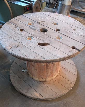 Tavolo bobina in legno avvolgicavo 100 cm