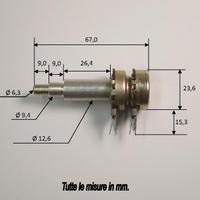 2 Unità Potenziometri CENTRALAB Asse Lungo