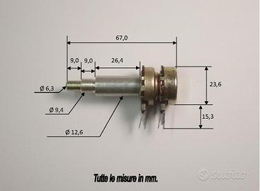 2 Unità Potenziometri CENTRALAB Asse Lungo