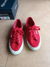 Superga alte outlet rosse