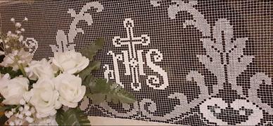 Bordura per rocchetto sacerdotale a filet a modano