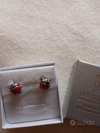 Orecchini in argento coccinelle 