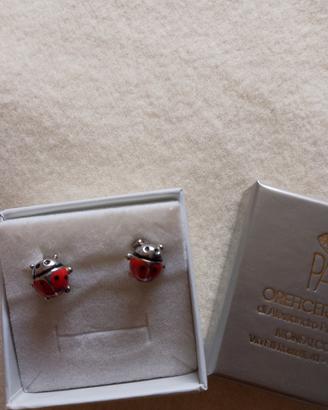 Orecchini in argento coccinelle 