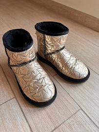 Stivaletti platino con pelliccia 35 da bambina
