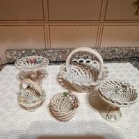 Lotto di cestini in porcellana di capodimonte