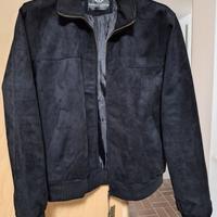 Giubbino Giorgio Armani pelle scamosciata nero