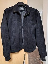 Giubbino Giorgio Armani pelle scamosciata nero