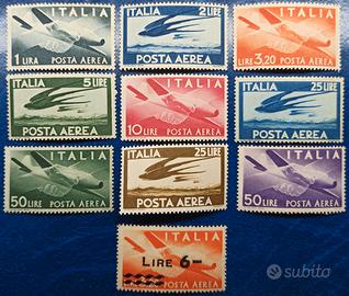ITALIA 1946/47 Democratica, posta aerea + sovrasta