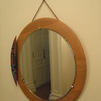 SPECCHIO TONDO ANNI '50, LEGNO E SMALTO
