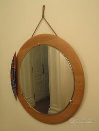 SPECCHIO TONDO ANNI '50, LEGNO E SMALTO