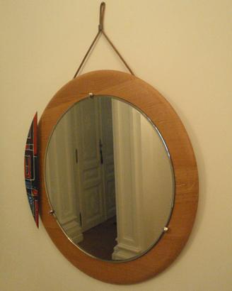 SPECCHIO TONDO ANNI '50, LEGNO E SMALTO