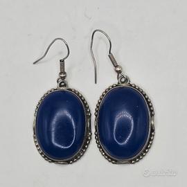 Orecchini Vintage in AG 925 e Lapislazzuli 