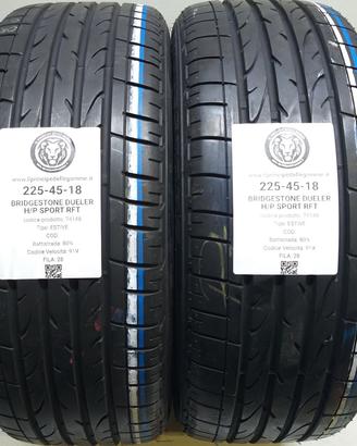 2 GOMME 225 45 18 BRIDGESTONE A74148
