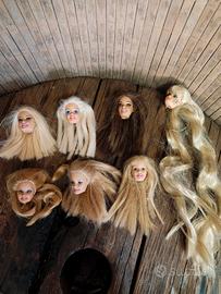 lotto testine teste bambola Barbie doll 