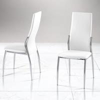 Sedie 6 similpelle bianca cromate