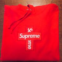 Supreme Cross Box Logo Hooded Sweatshirt Red