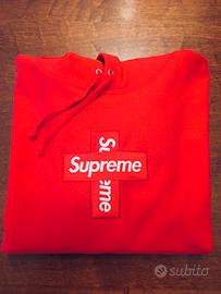 Supreme Cross Box Logo Hooded Sweatshirt Red