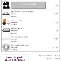 Kit freni dischi anteriori e pastiglie e filtri
