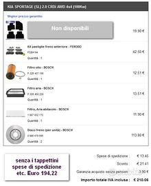 Kit freni dischi anteriori e pastiglie e filtri