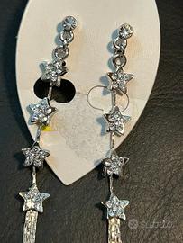 orecchini donna color argento con stelle