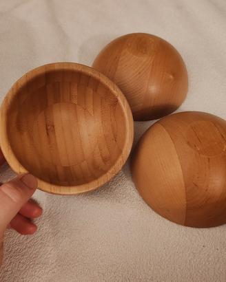 Ikea set 3  ciototole legno 12 cm