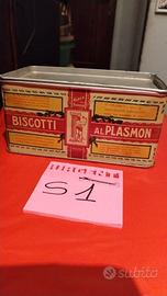 Scatola In Latta Biscotti Al Plasmon Anni 60’ Vuot