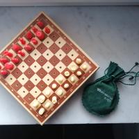 Scacchiera portatile legno scatola 14 cm incastr