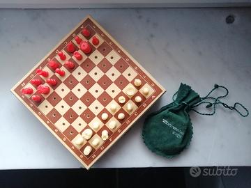 Scacchiera portatile legno scatola 14 cm incastr
