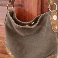 Borsa Borbonese in tela juta e pelle tapiro